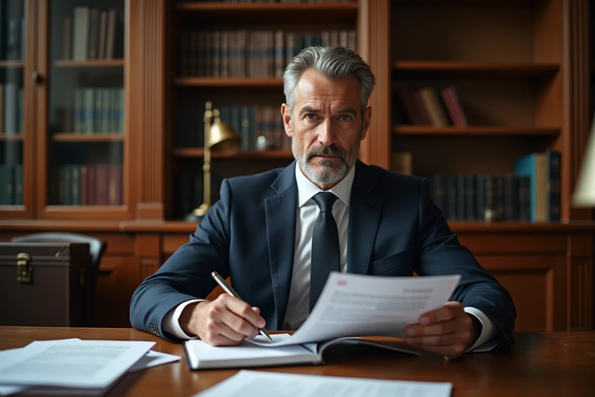 Avocat consultant un article du Code de procédure civile dans un cabinet juridique traditionnel