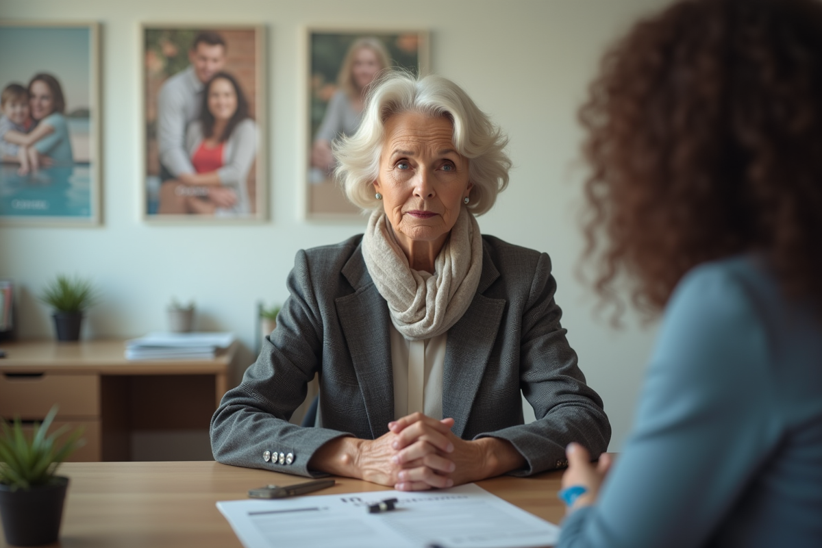 Femme senior en entretien d