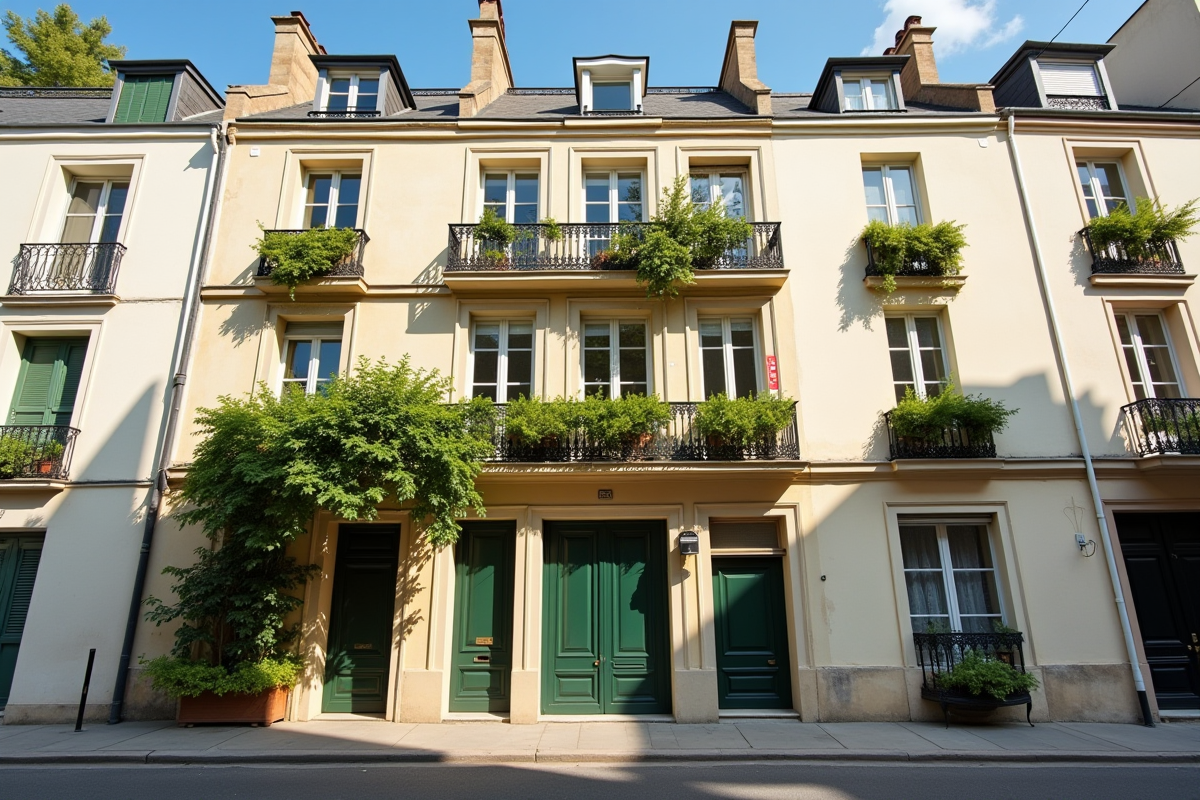 Façade d un immeuble parisien rénové en journée