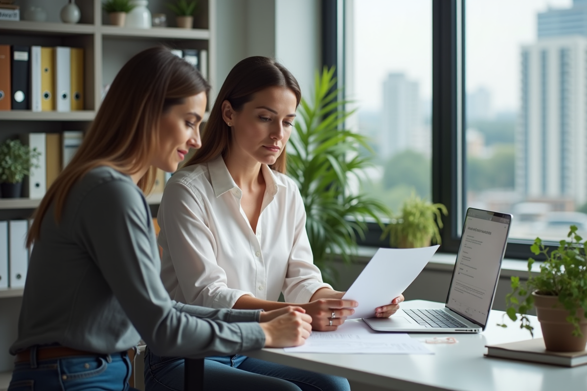 Femme en bureau d